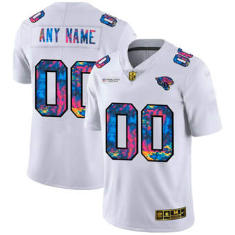 Men's Jacksonville Jaguars ACTIVE PLAYER Custom 2020 White Crucial Catch Limited Stitched NFL Jersey
